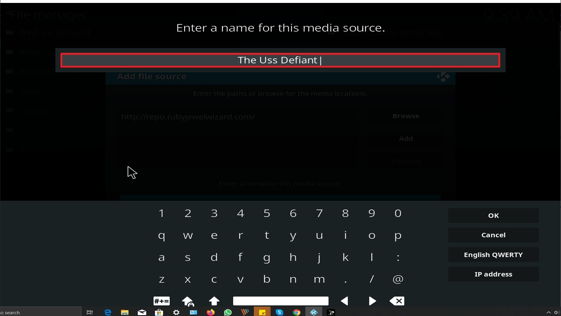 Step 12 Installing The Uss Defiant addon on Kodi