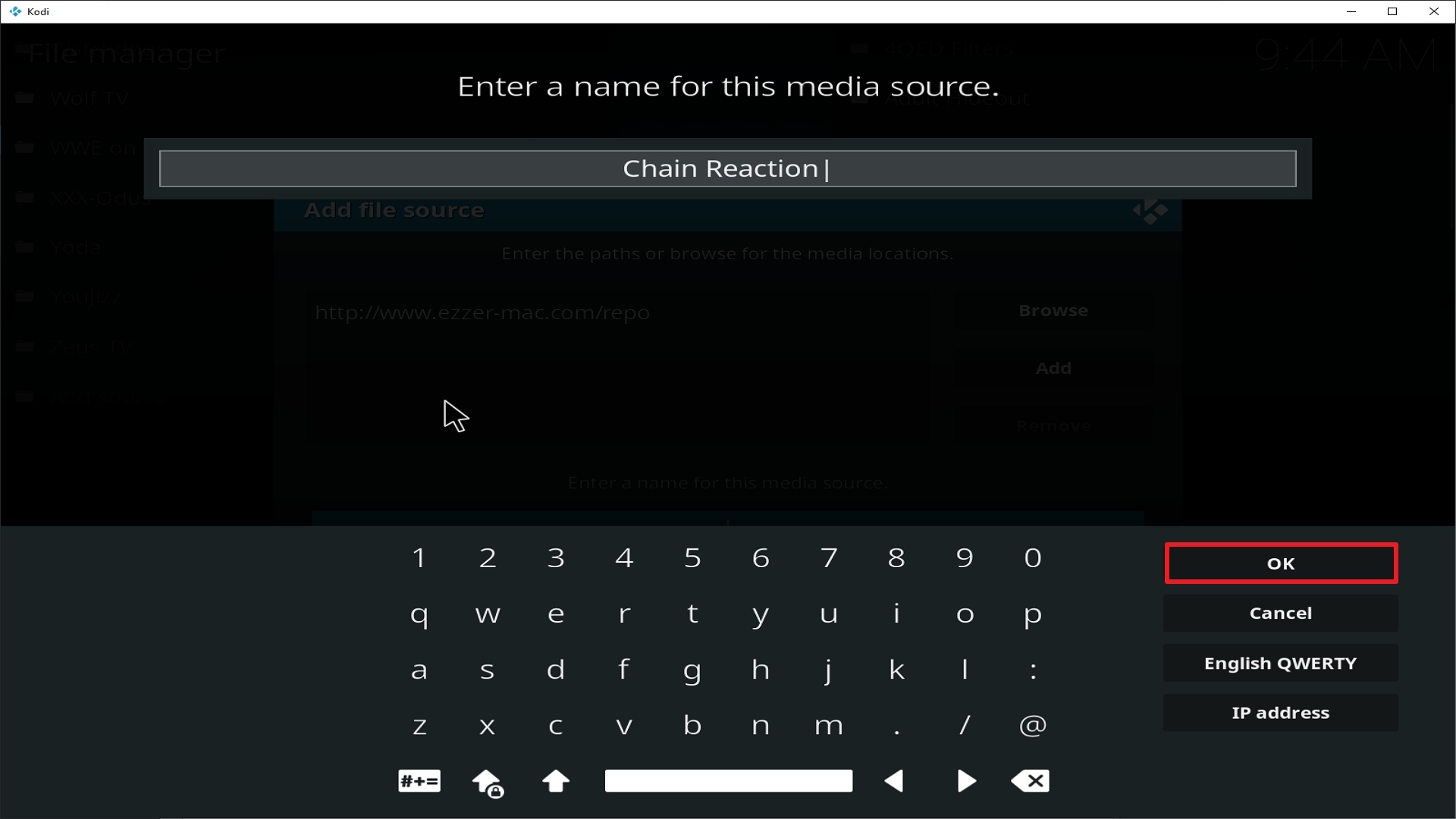 Step 13 Installing Chain Reation addon on Kodi
