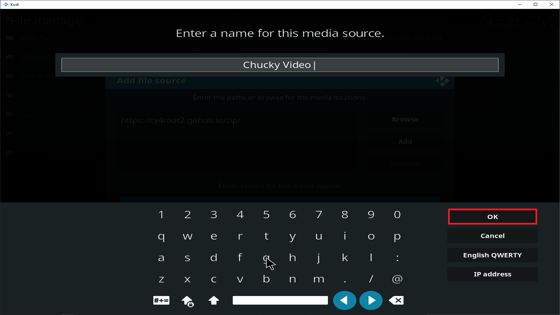 Step 13 Installing Chucky Video addon on Kodi