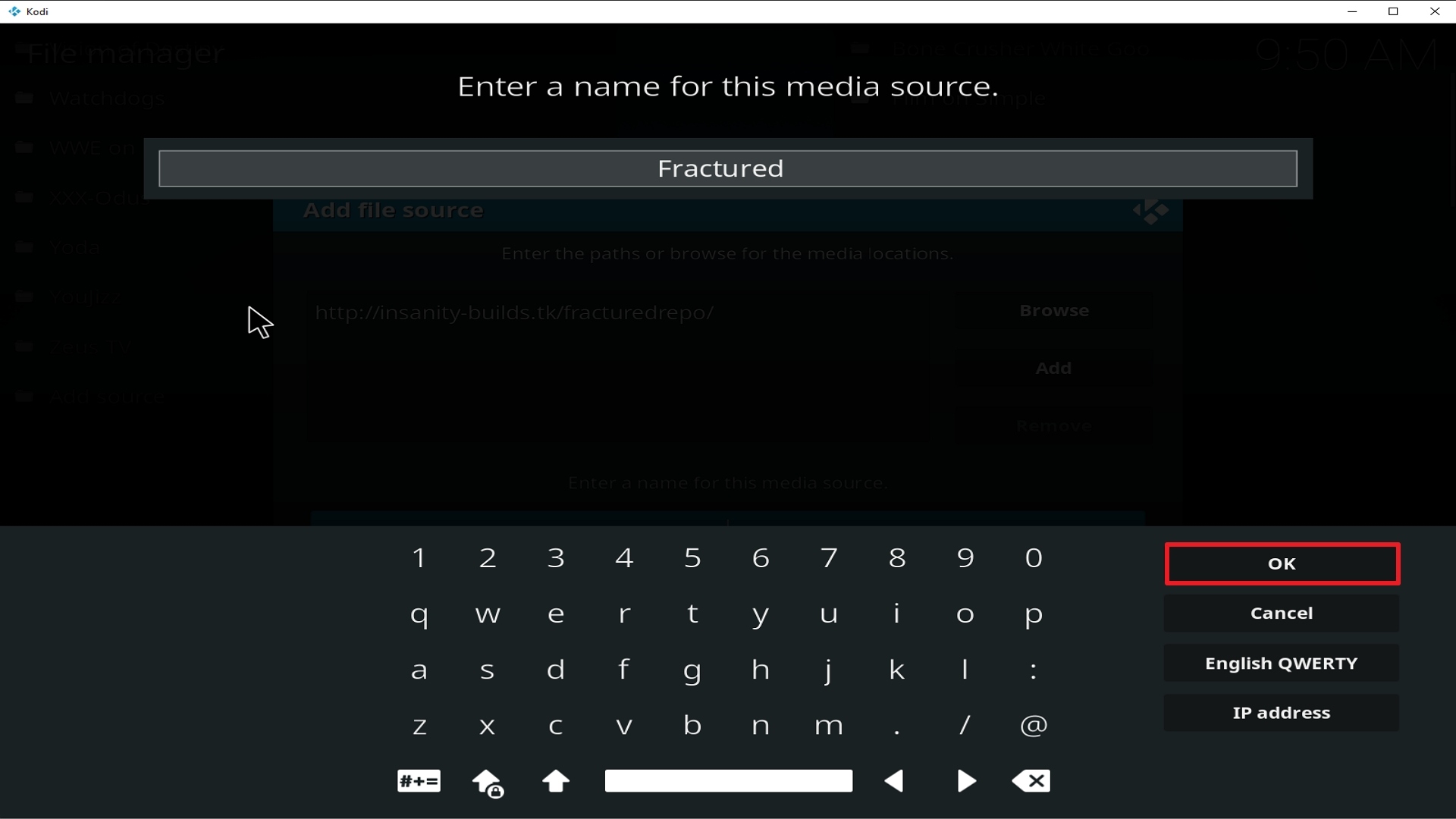Step 13 Installing Fractured addon on Kodi