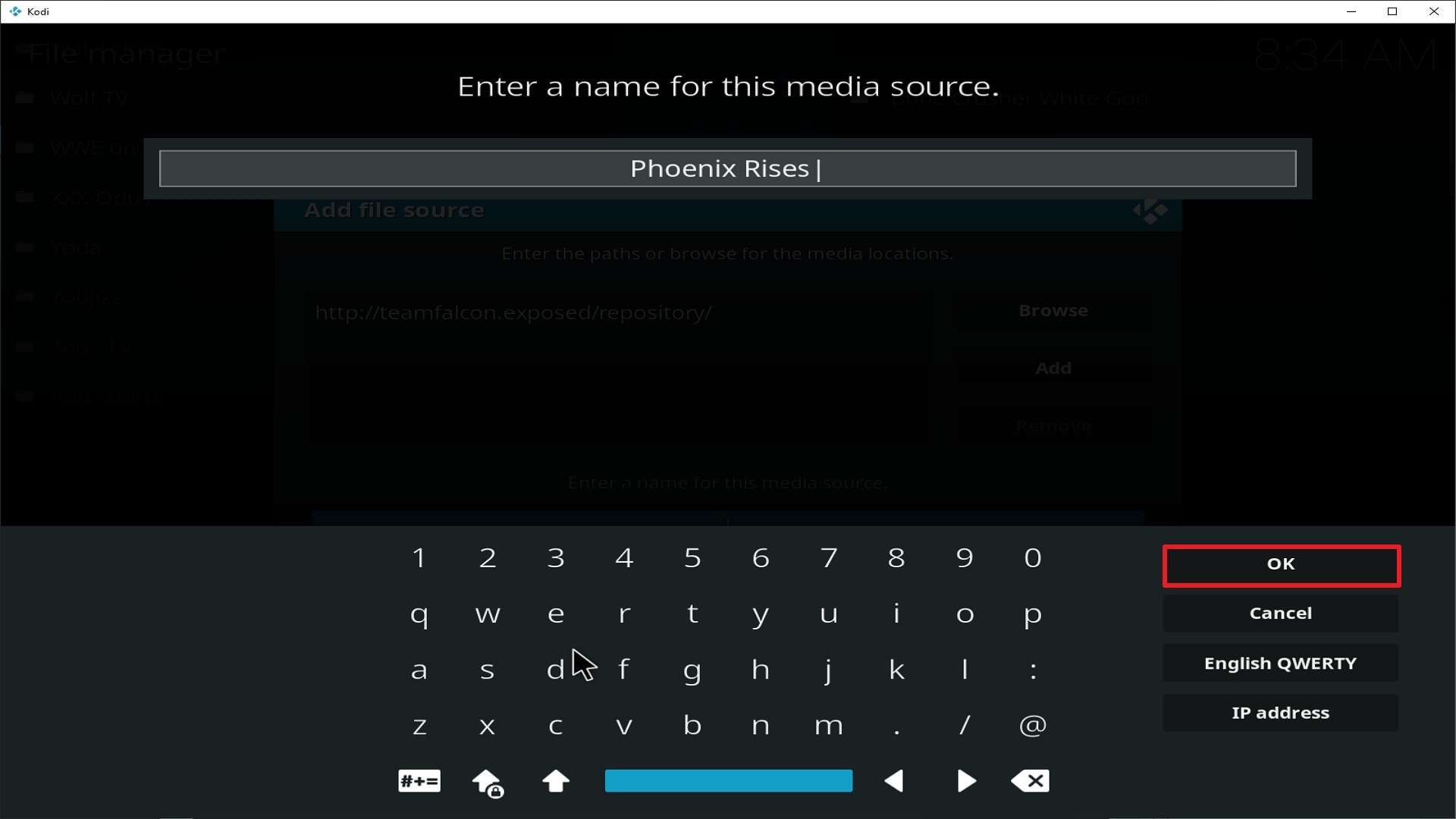 Step 13 Installing Phoenix Rises addon on Kodi