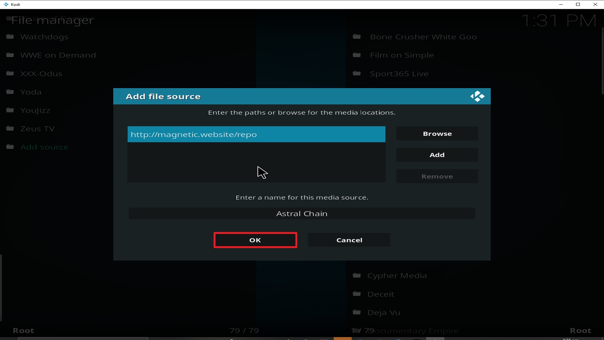 Step 14 Installing Astral Chain addon on Kodi