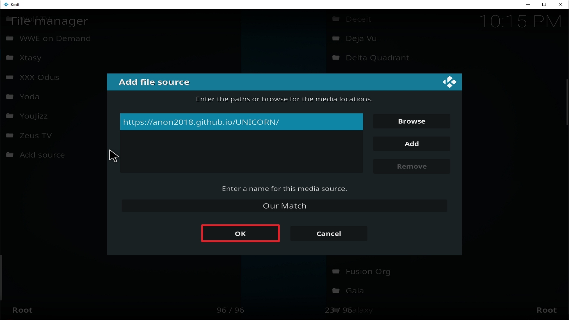 Step 14 Installing Our Match addon on Kodi