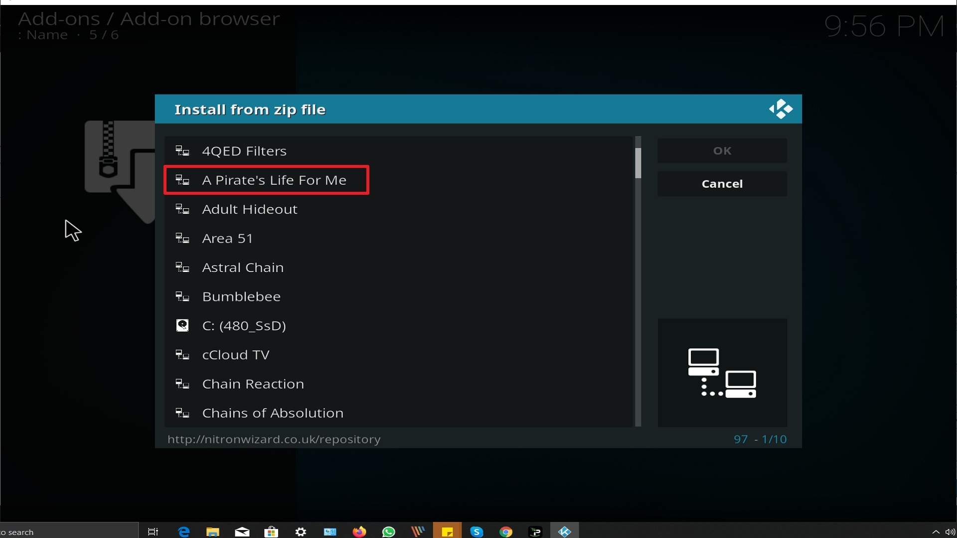 Step 17 Installing A Pirate's Life For Me addon on Kodi