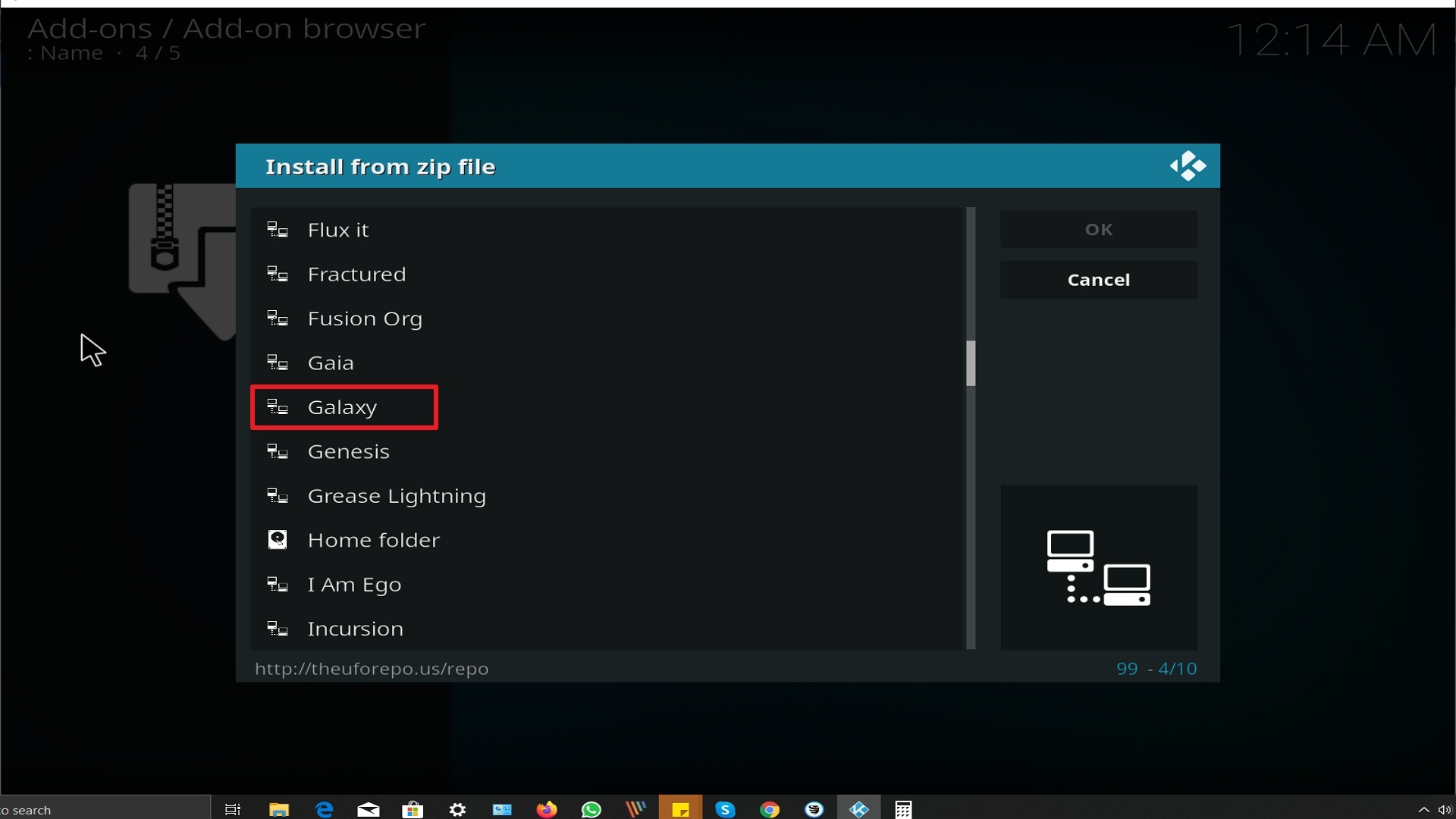 Step 17 Installing Galaxy addon on Kodi