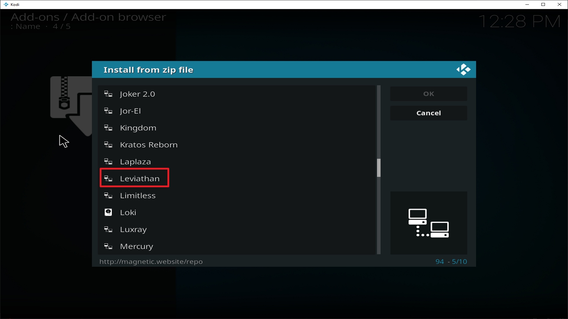Step 17 Installing Leviathan addon on Kodi