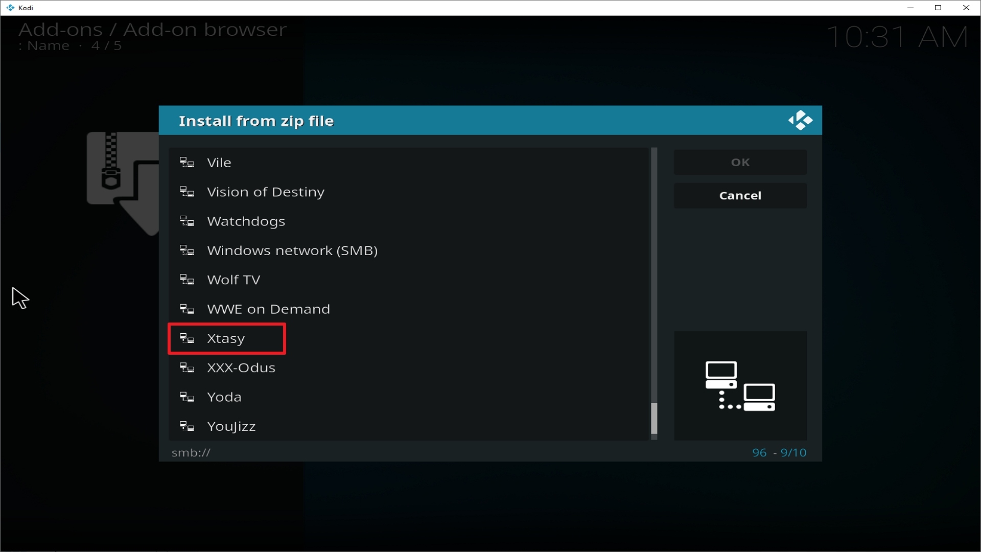 Step 17 Installing Xtasy addon on Kodi