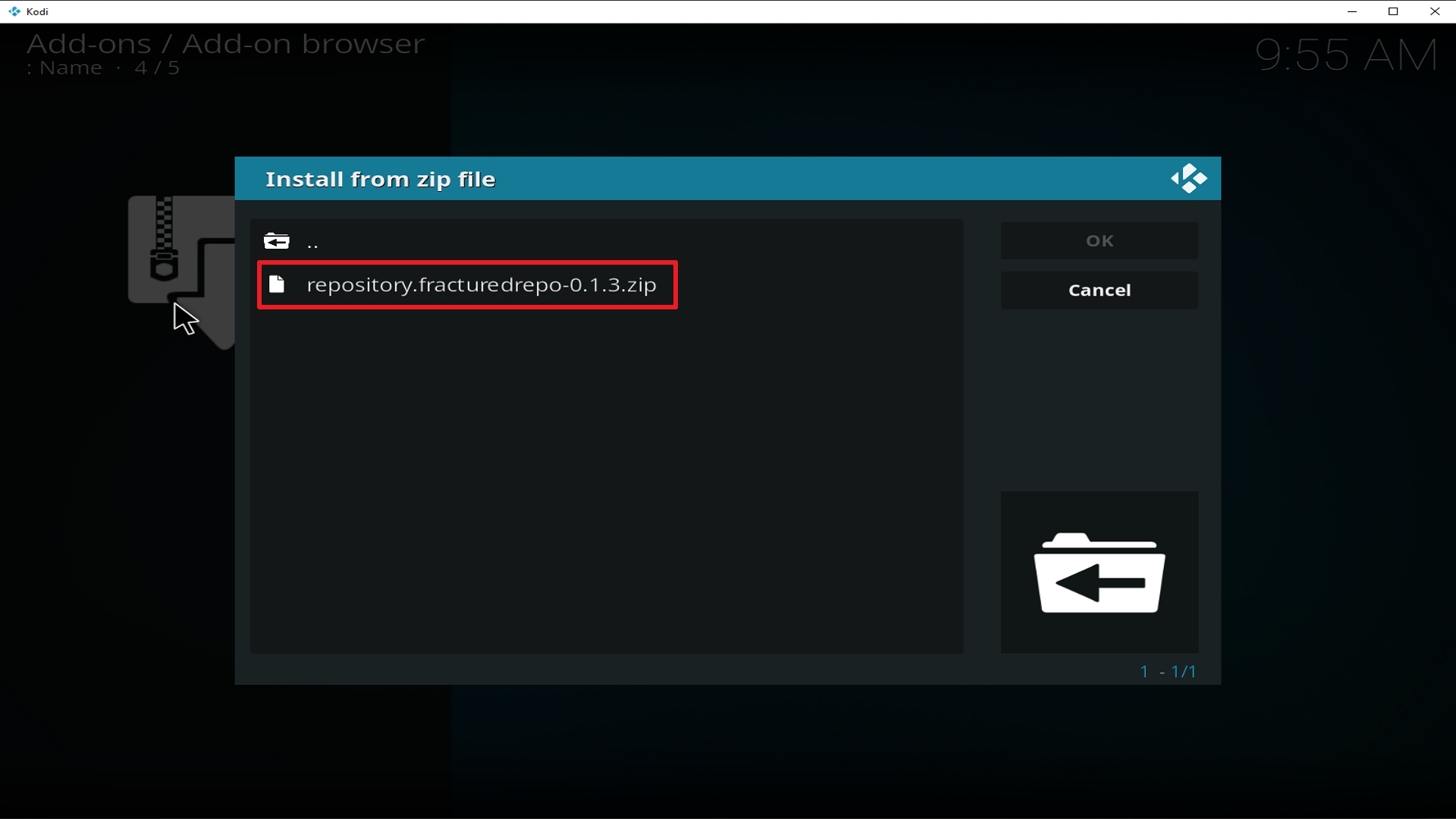 Step 18 Installing Fractured addon on Kodi