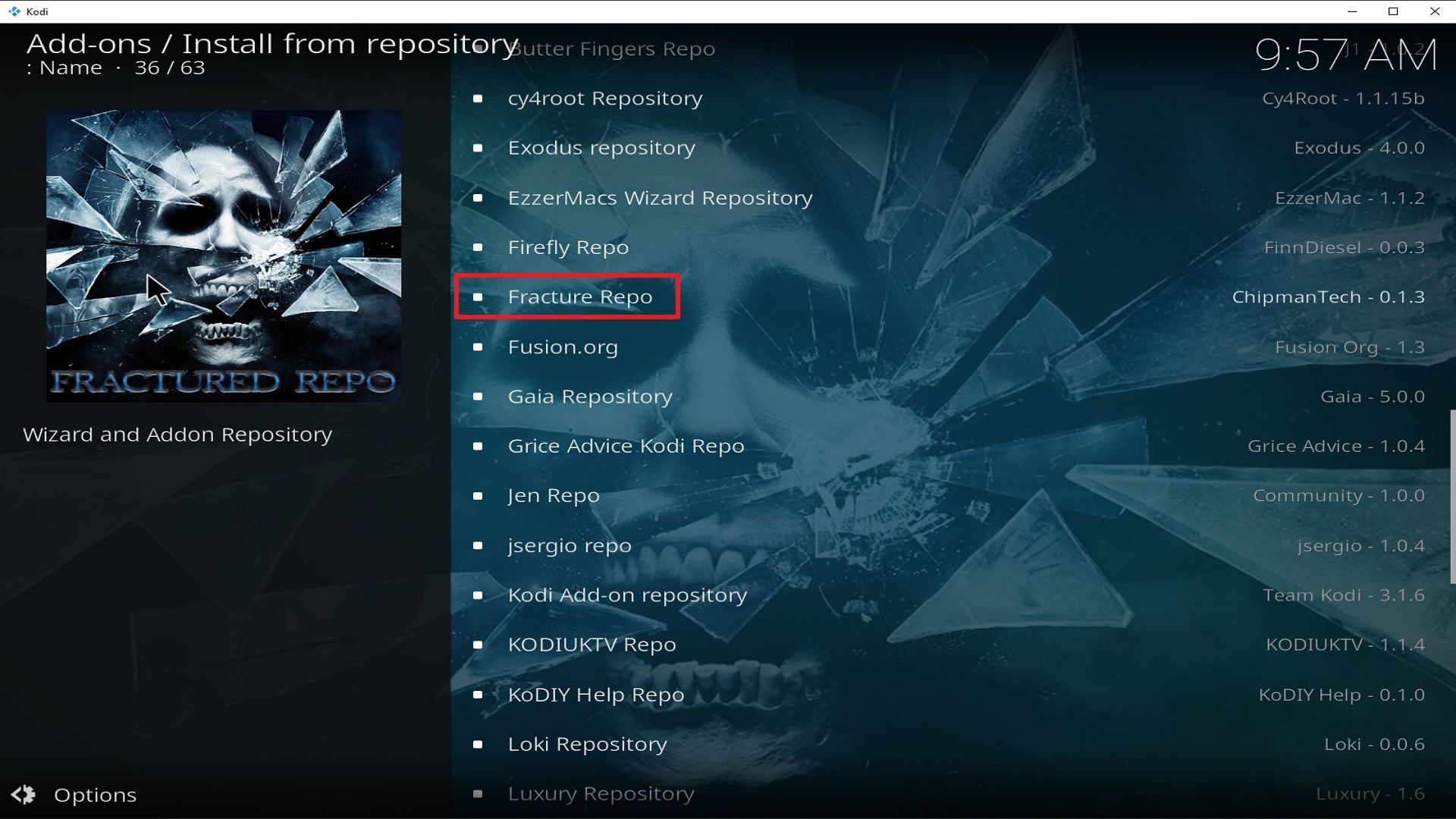 Step 20 Installing Fractured addon on Kodi
