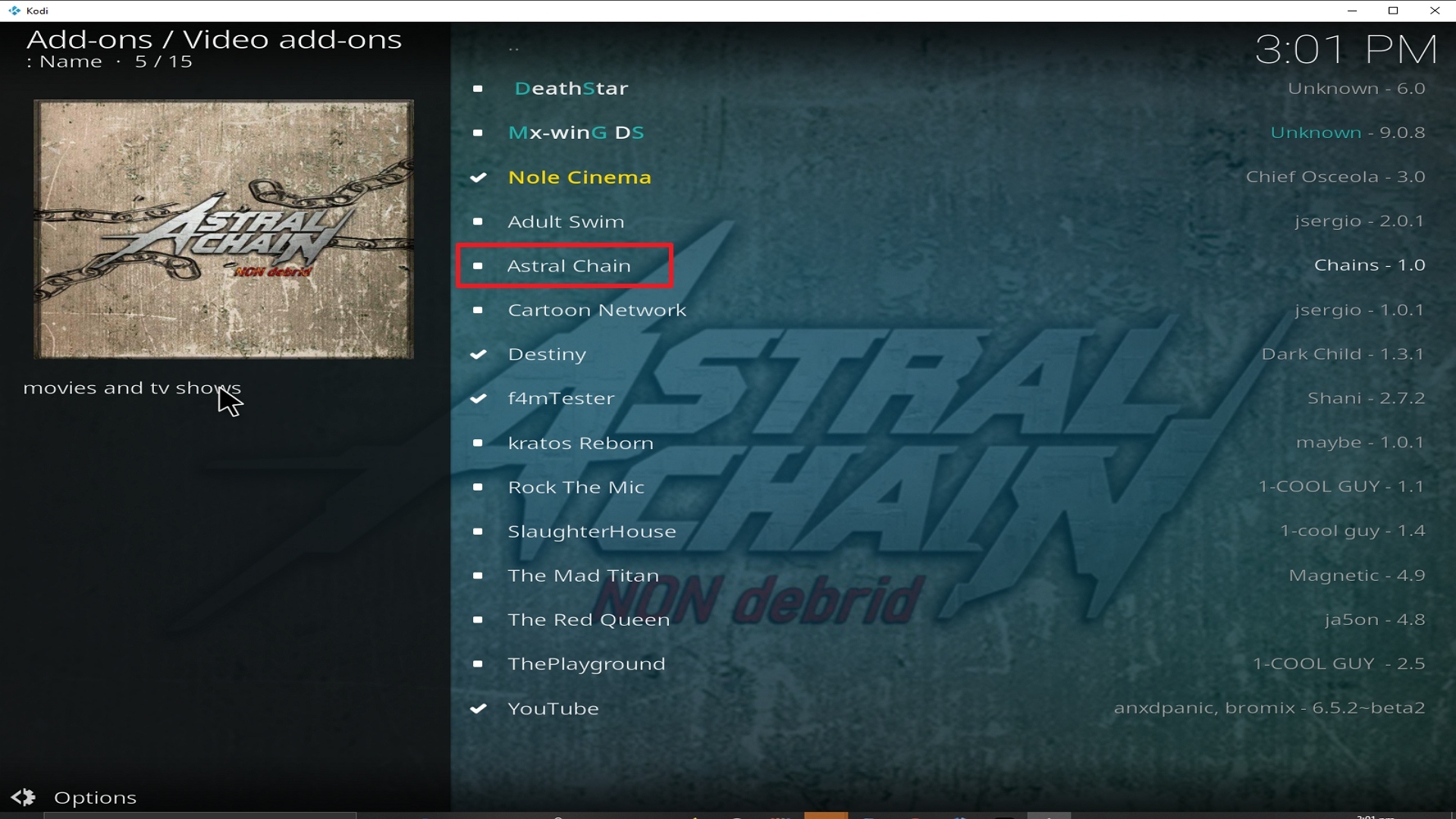 Step 22 Installing Astral Chain addon on Kodi