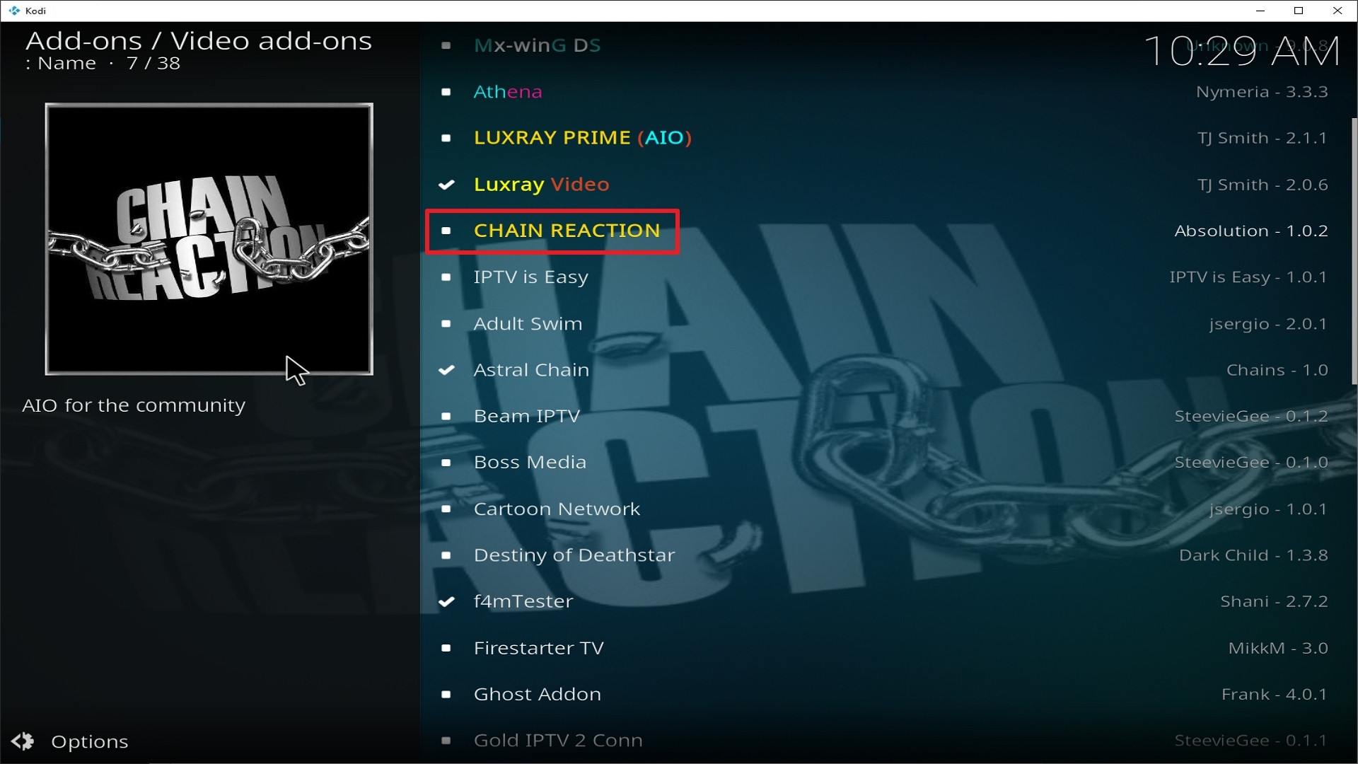 Step 22 Installing Chain Reation addon on Kodi