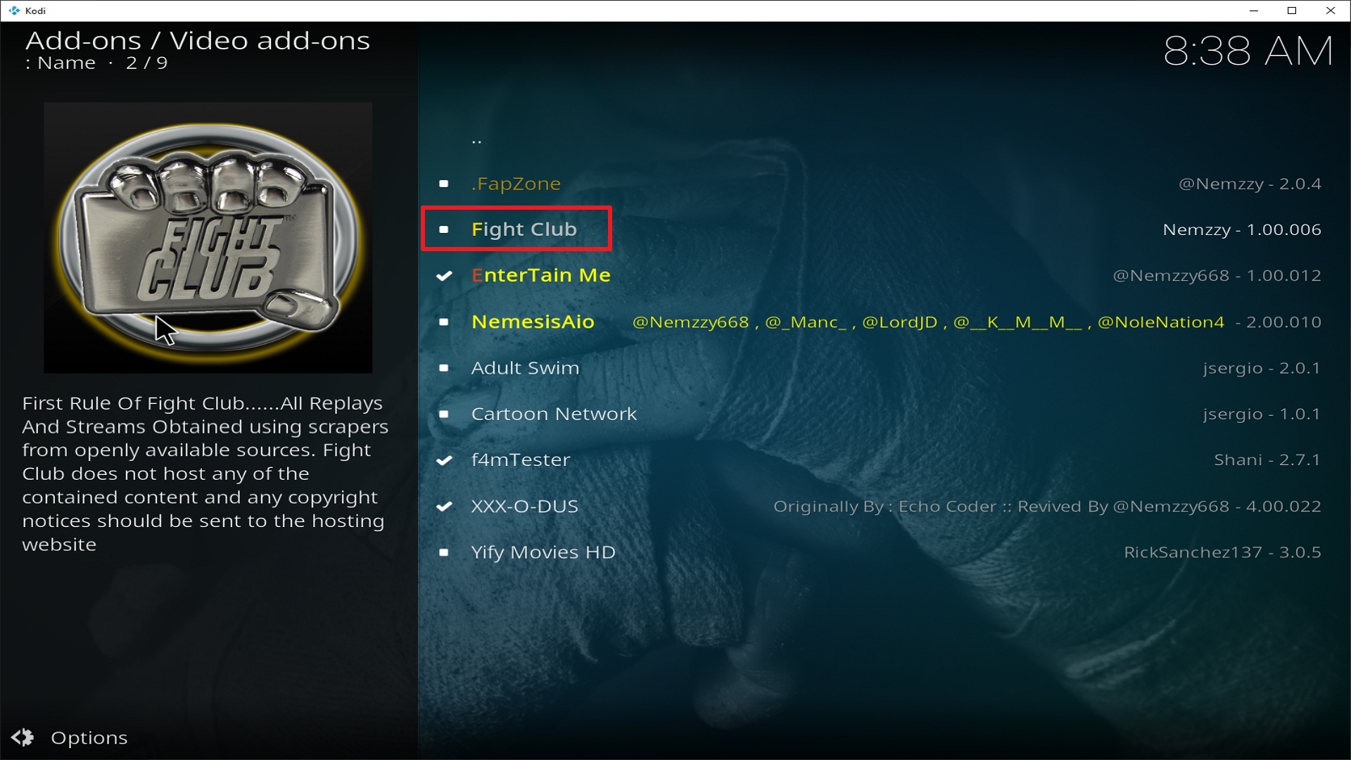 Step 22 Installing Fight Club addon on Kodi