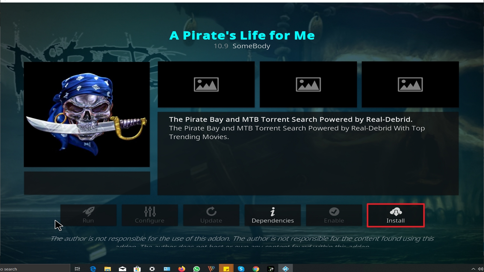 Step 23 Installing A Pirate's Life For Me addon on Kodi
