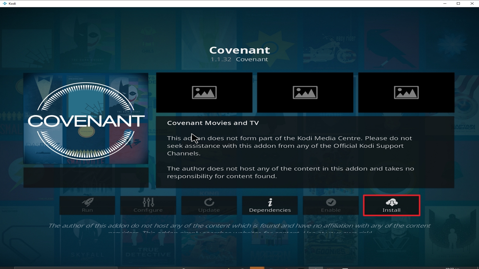 Step 23 Installing Covenant addon on Kodi
