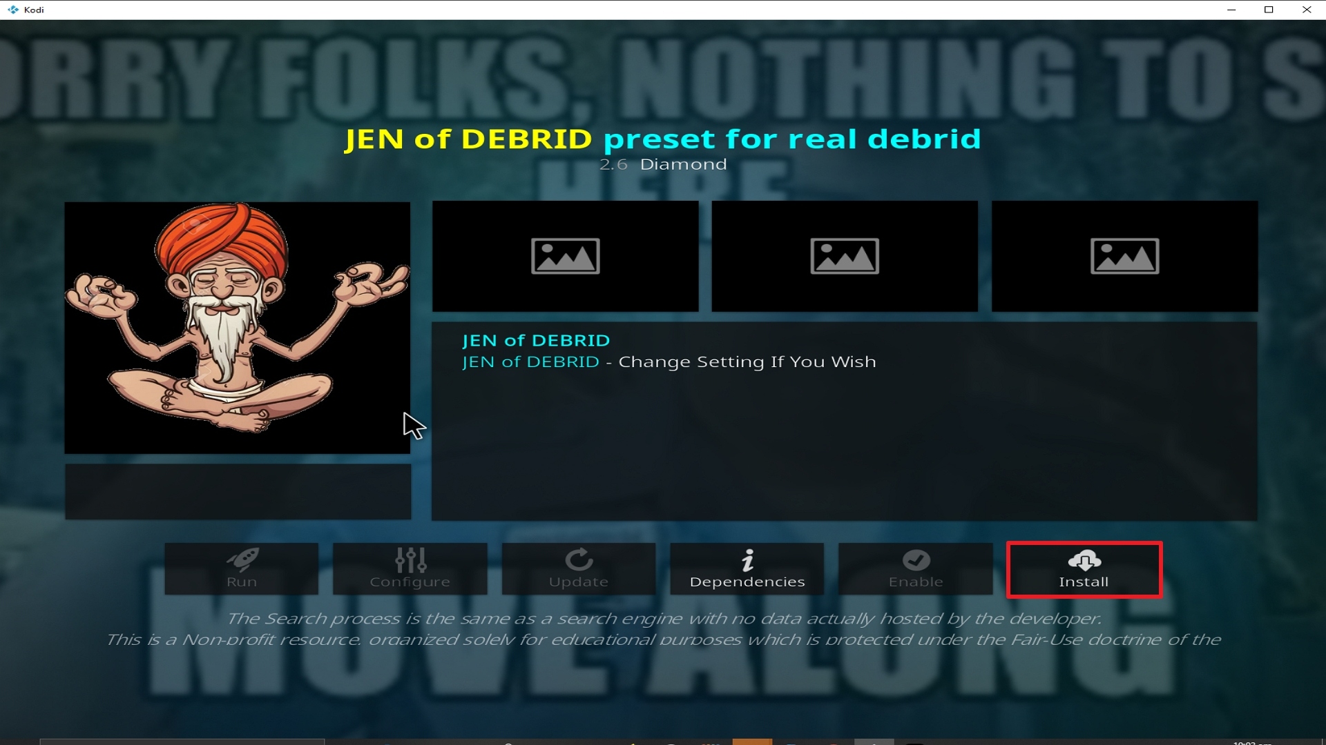Step 23 Installing Jen of Debrid addon on Kodi