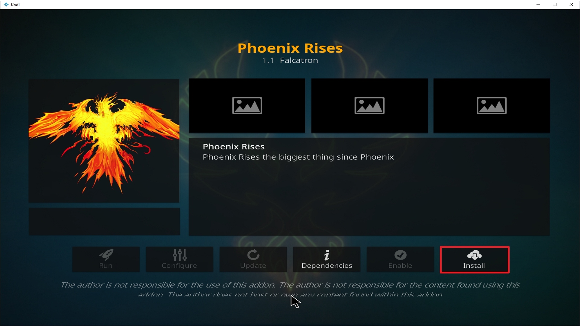 Step 23 Installing Phoenix Rises addon on Kodi