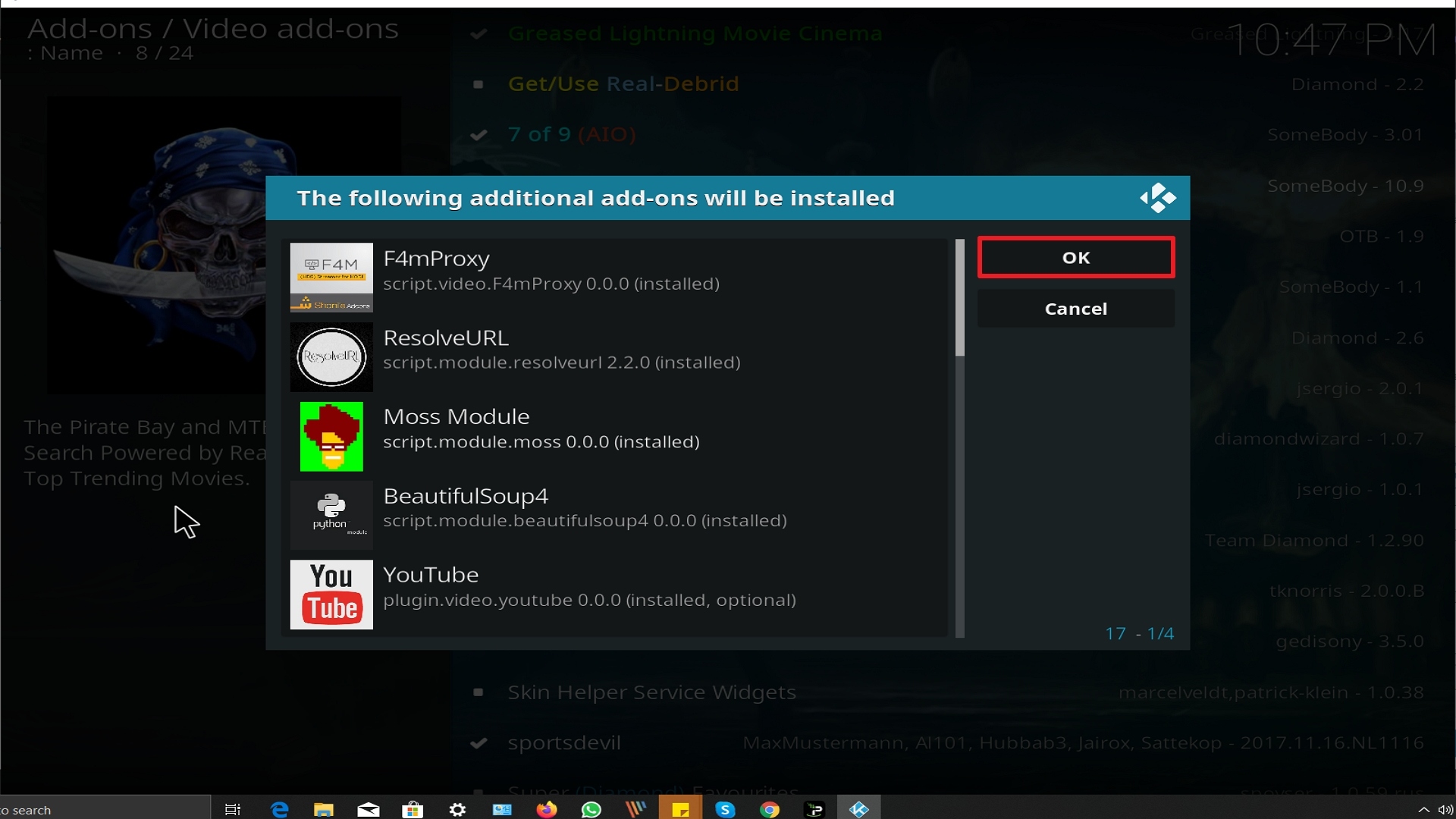 Step 24 Installing A Pirate's Life For Me addon on Kodi