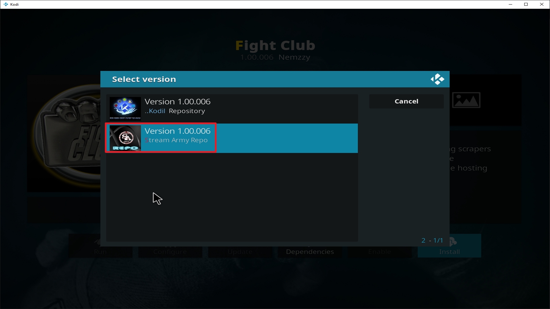 Step 24 Installing Fight Club addon on Kodi