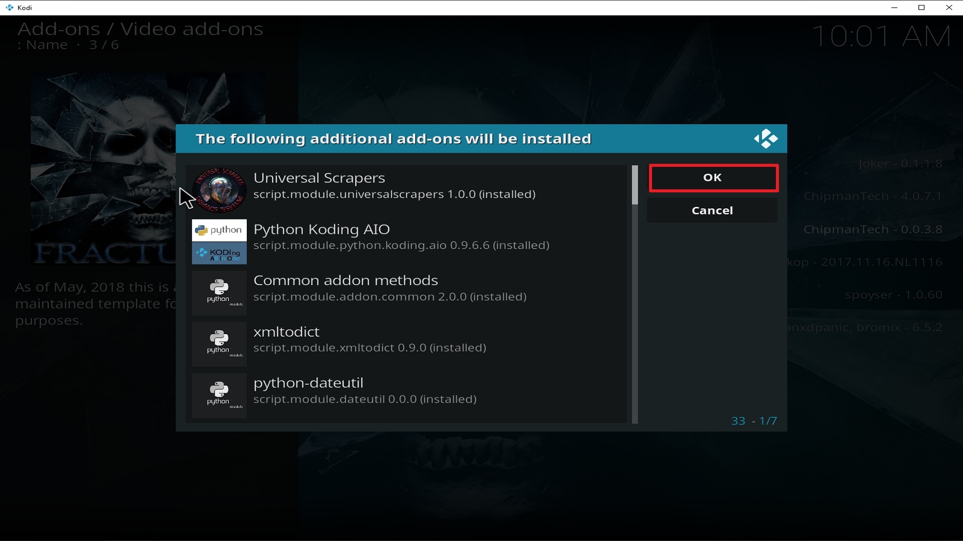 Step 24 Installing Fractured addon on Kodi