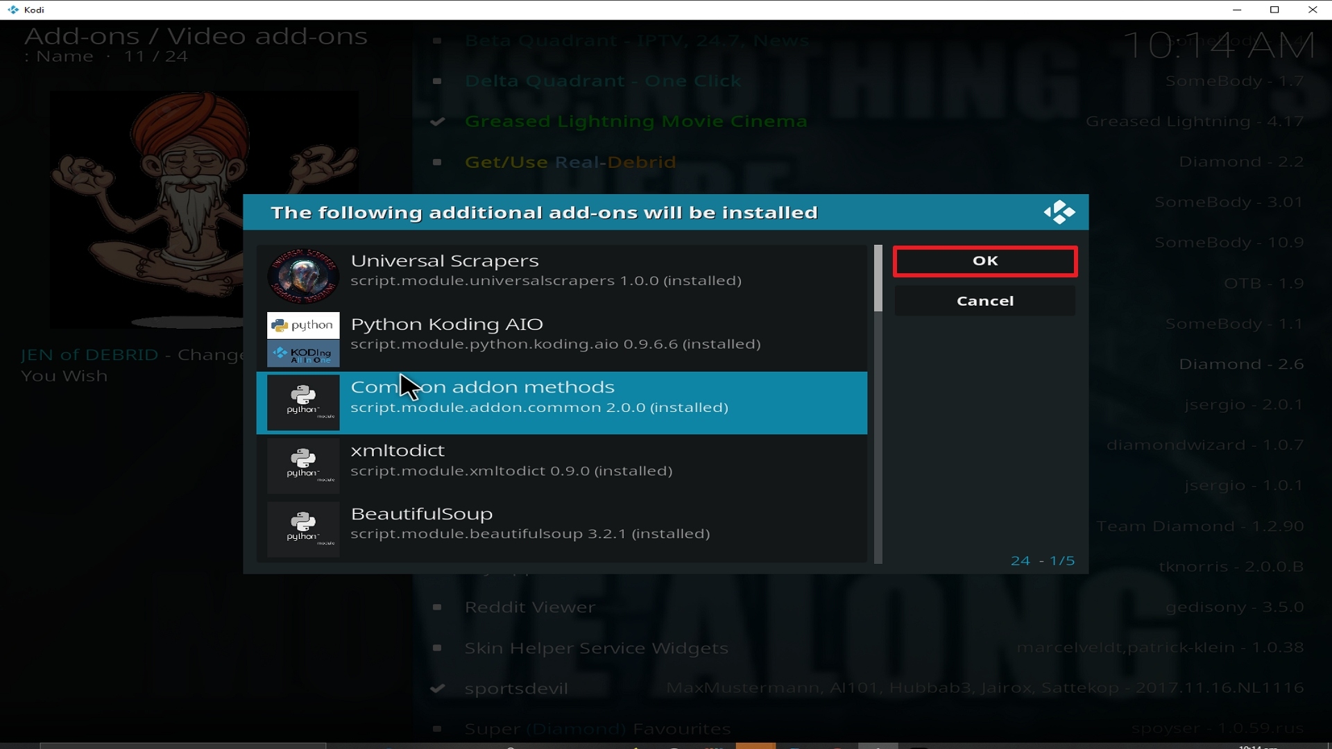 Step 24 Installing Jen of Debrid addon on Kodi