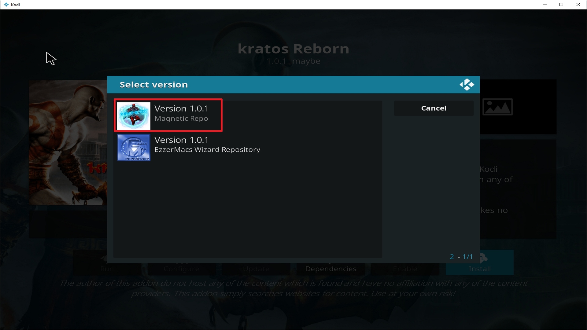 Step 24 Installing Kratos Reborn addon on Kodi