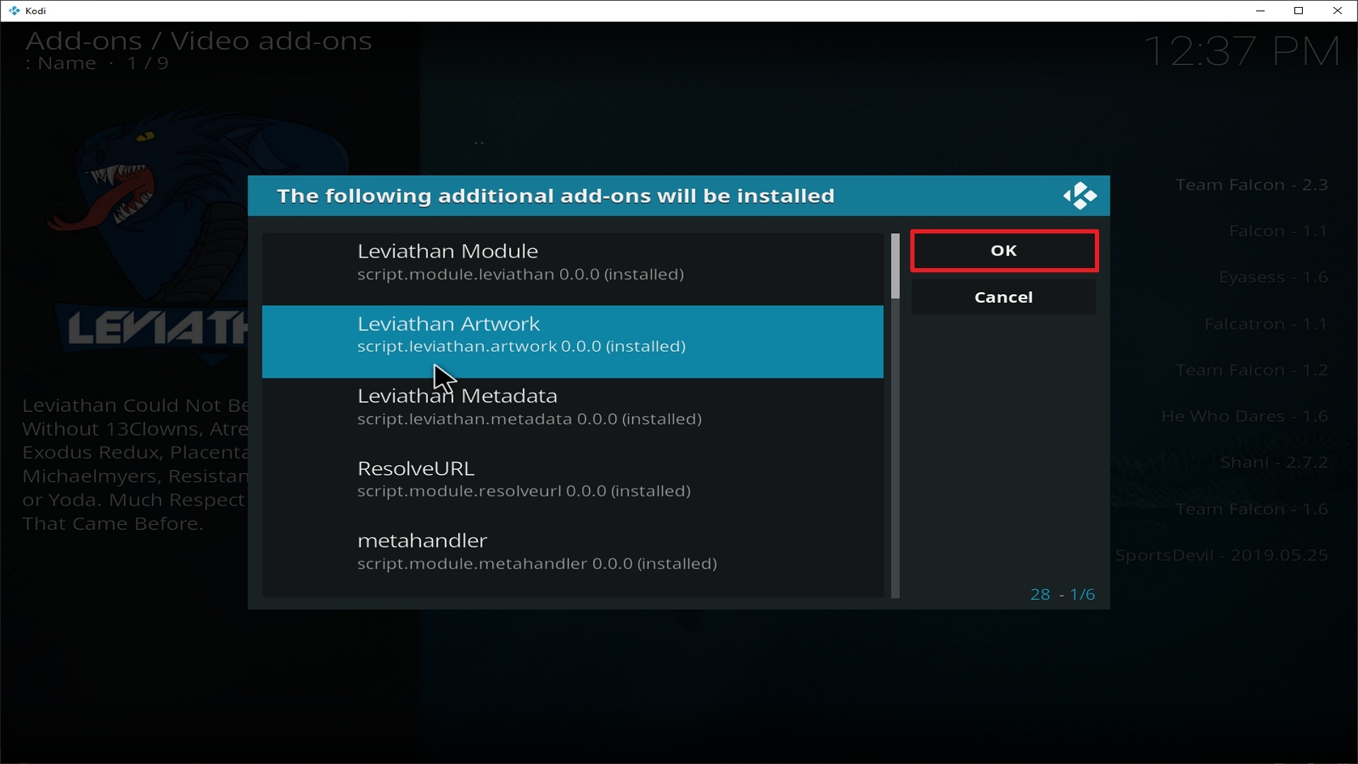 Step 24 Installing Leviathan addon on Kodi