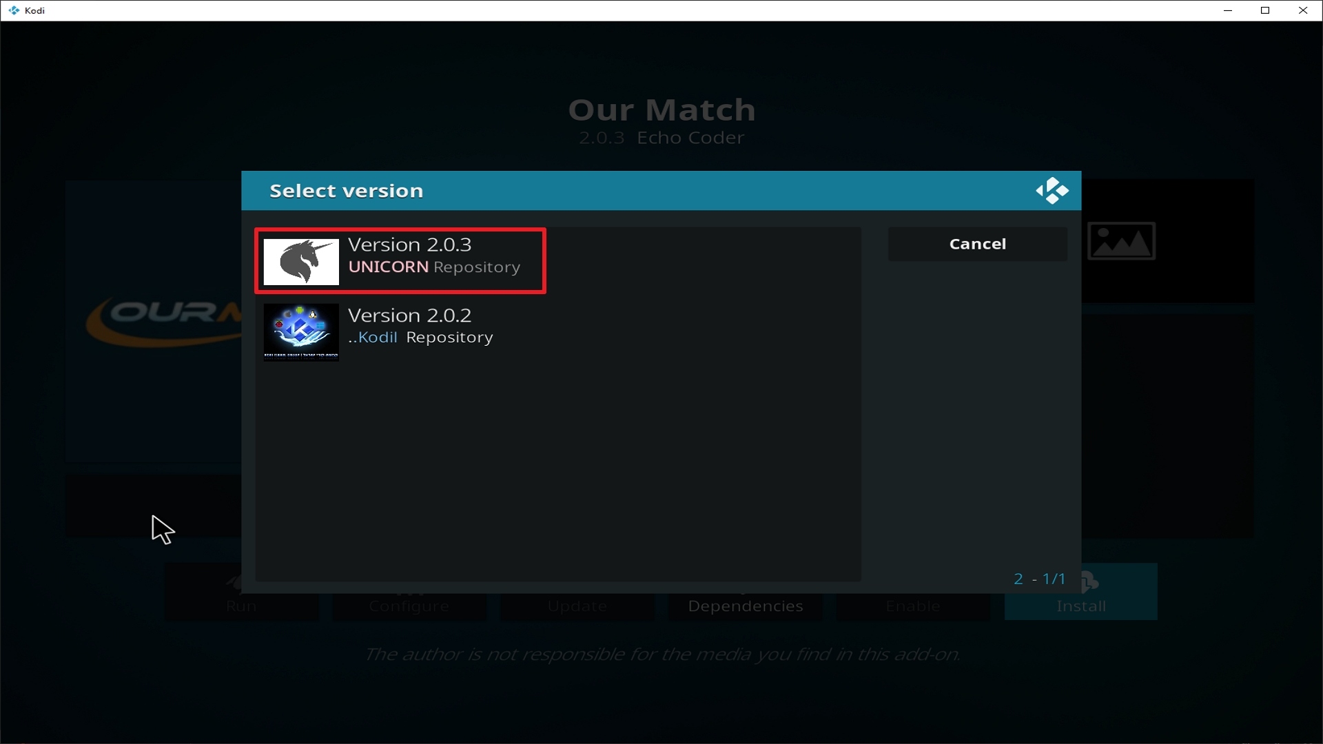 Step 24 Installing Our Match addon on Kodi