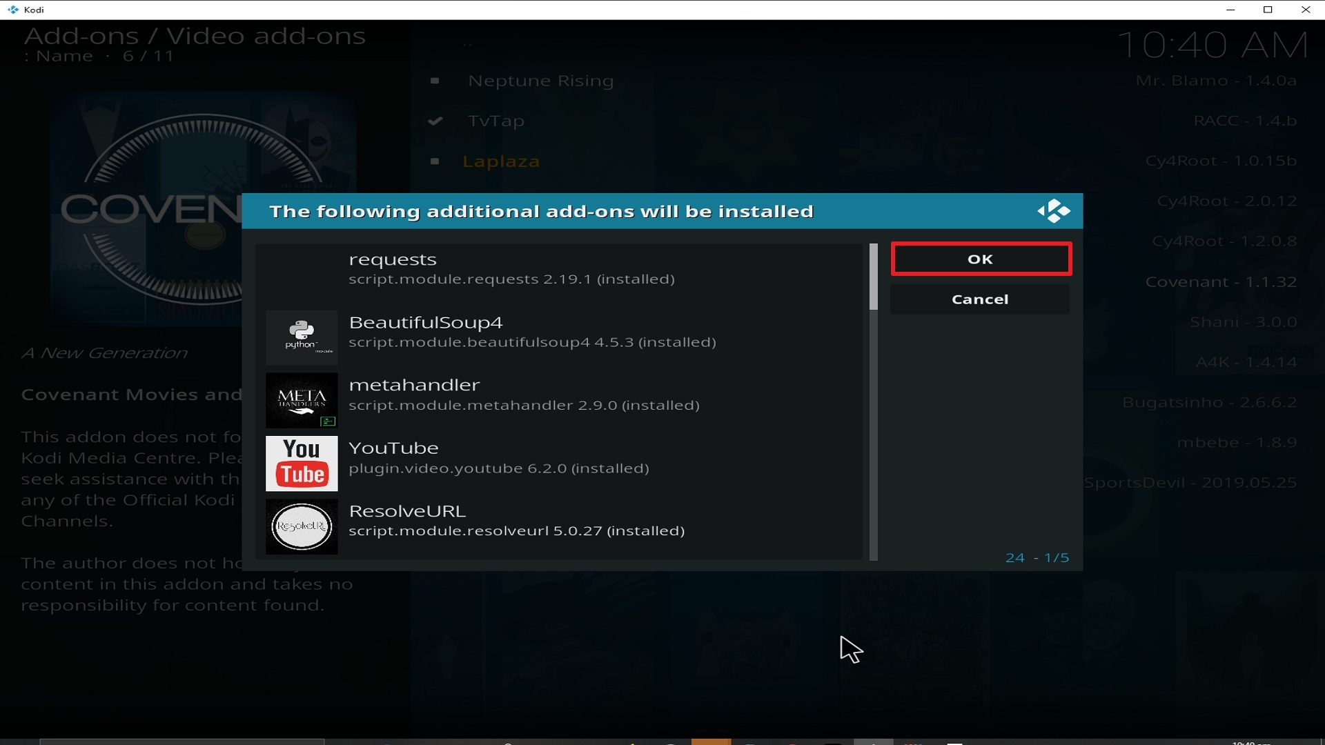 Step 25 Installing Covenant addon on Kodi