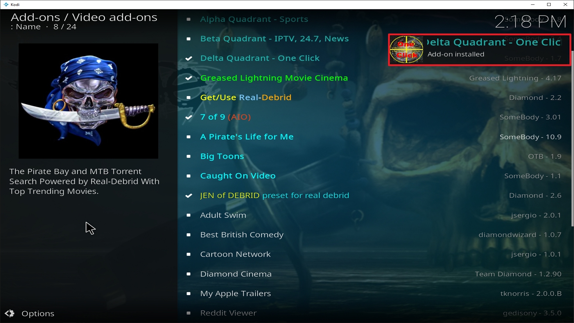Step 25 Installing Delta Quadrant addon on Kodi