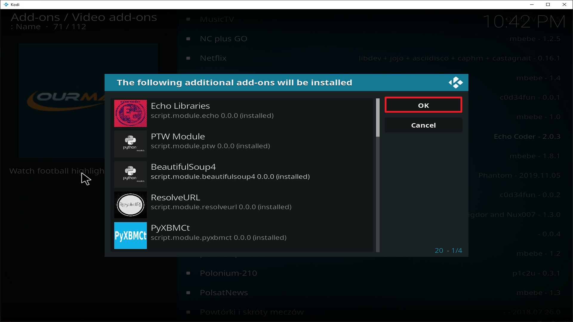 Step 25 Installing Our Match addon on Kodi