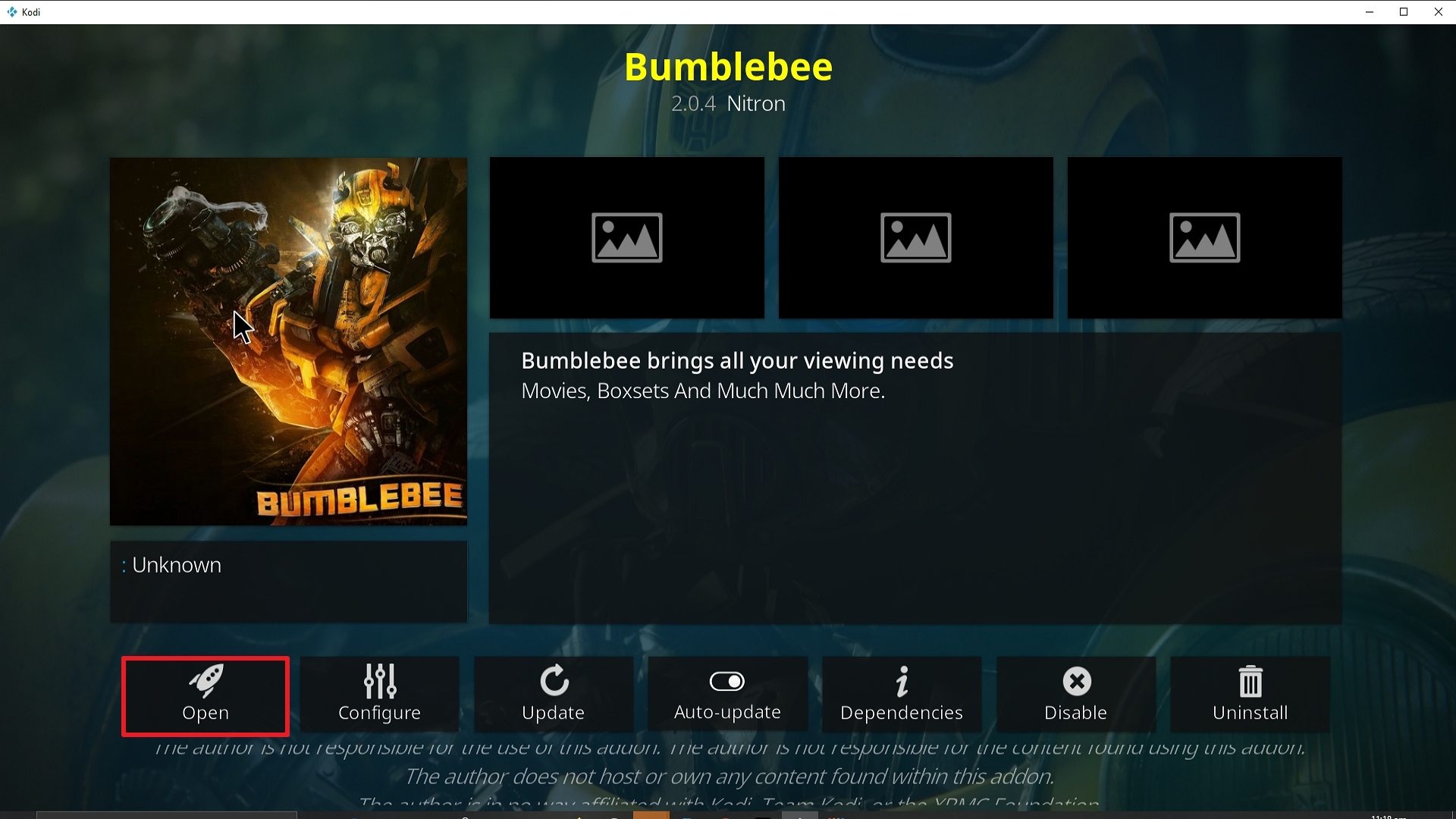Step 26 Installing Bumblebee addon on Kodi