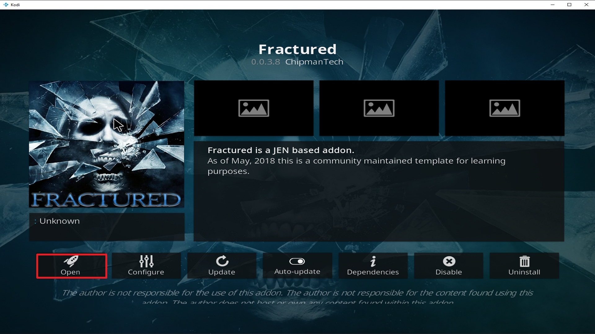 Step 26 Installing Fractured addon on Kodi