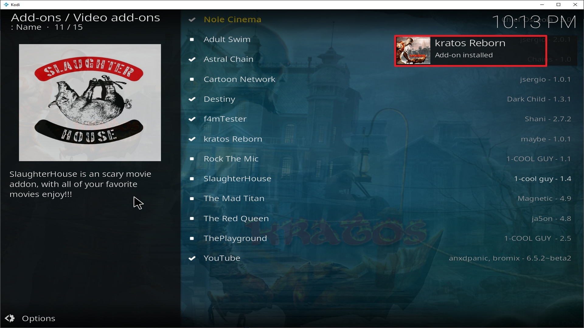 Step 26 Installing Kratos Reborn addon on Kodi