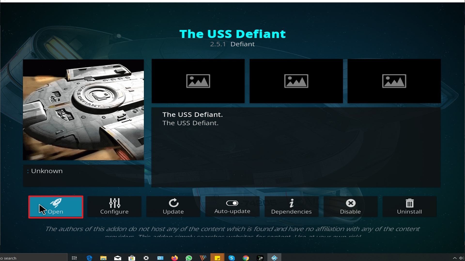 Step 26 Installing The Uss Defiant addon on Kodi