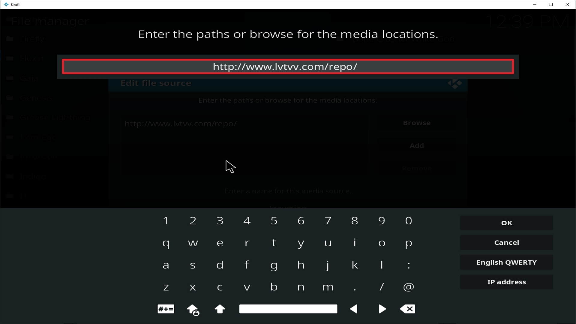 Step 9 Installing Incursion addon on Kodi