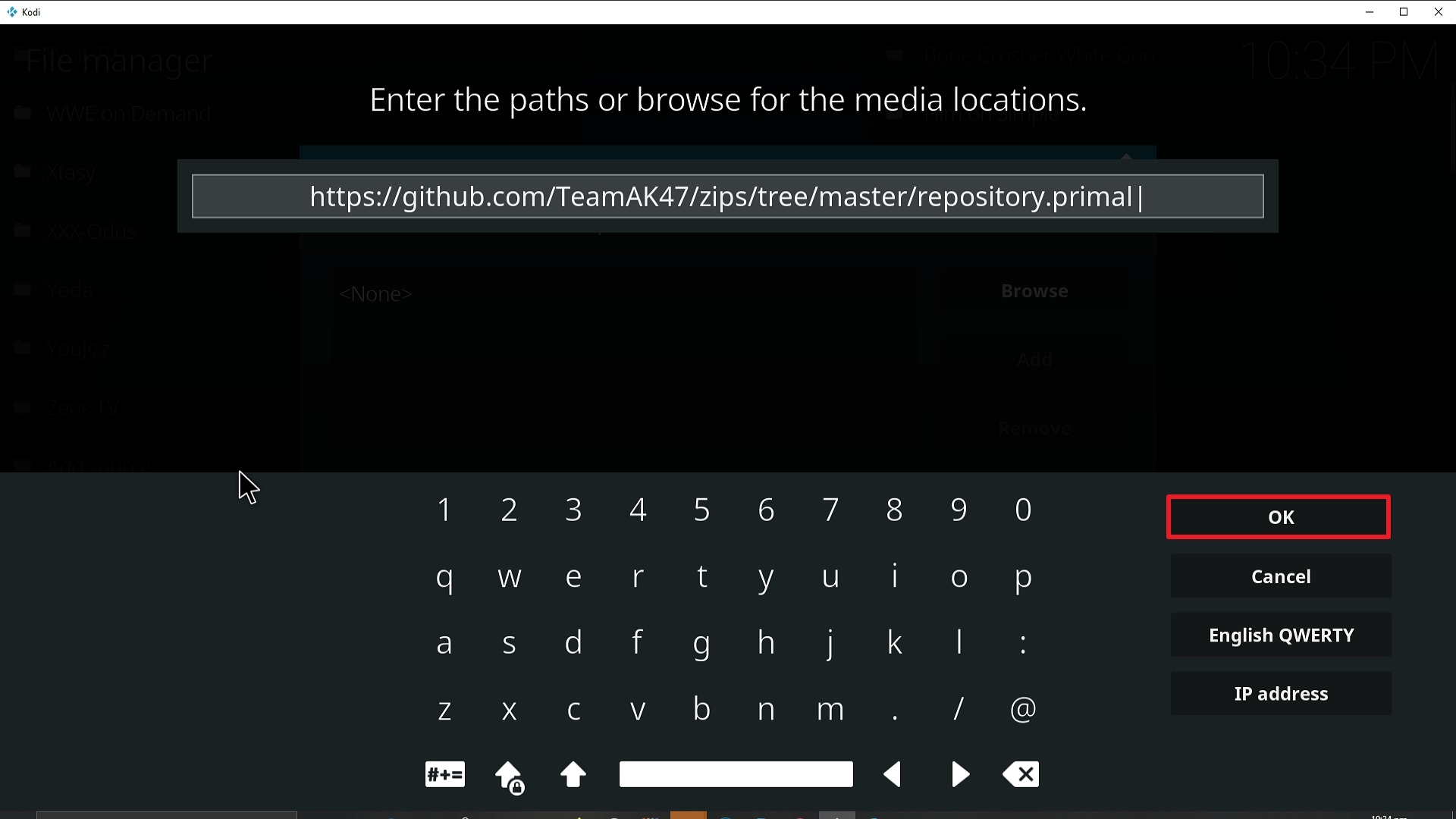 Step 10 Installing Primal addon on Kodi
