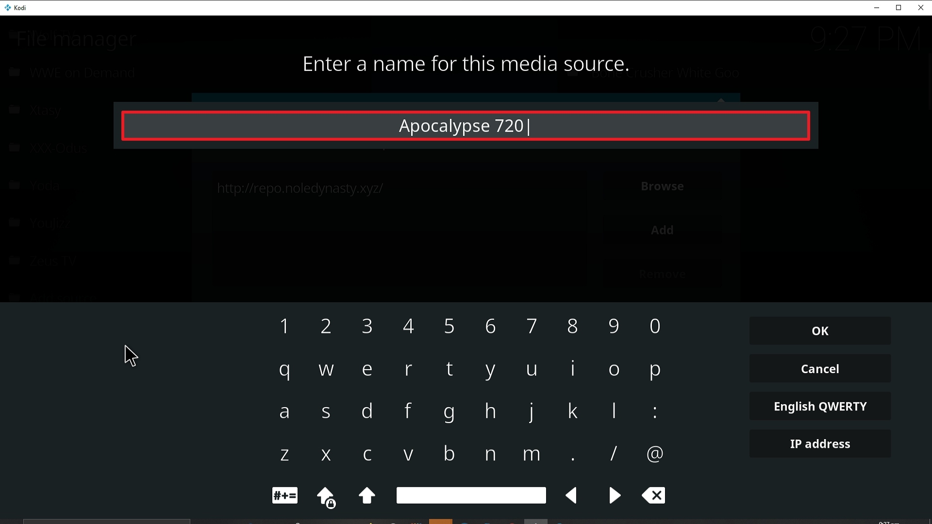 Step 12 Installing Apocalypse 720 addon on Kodi