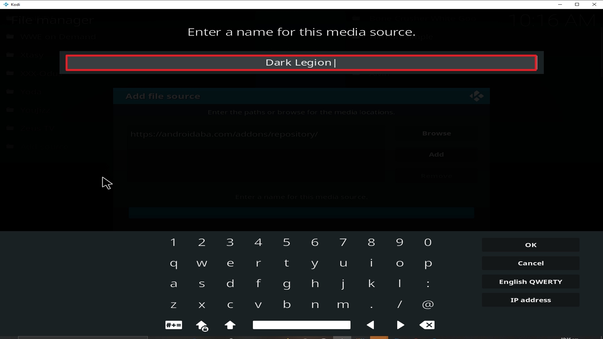 Step 12 Installing Dark Legion addon on Kodi