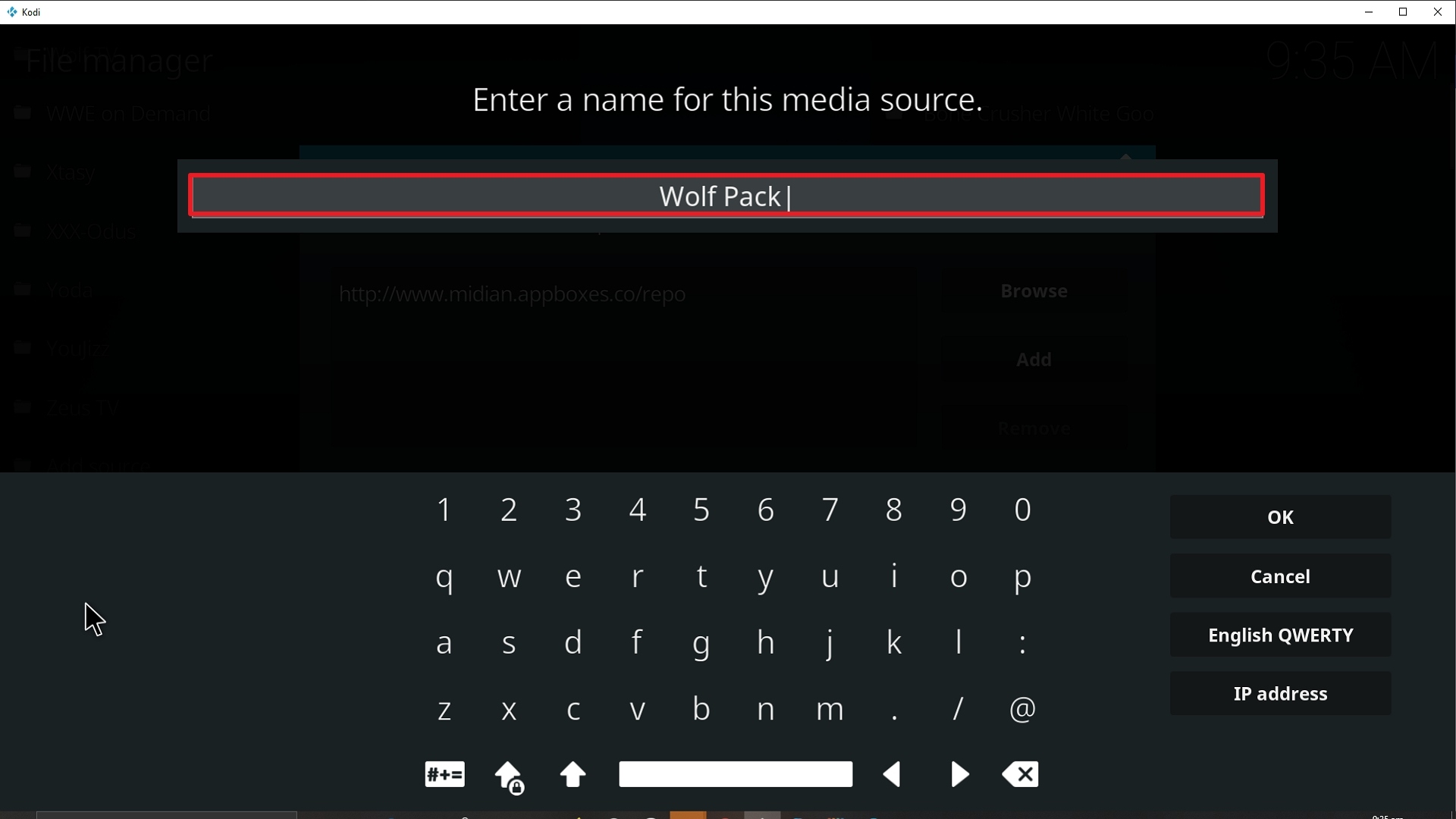 Step 12 Installing Wolf Pack addon on Kodi