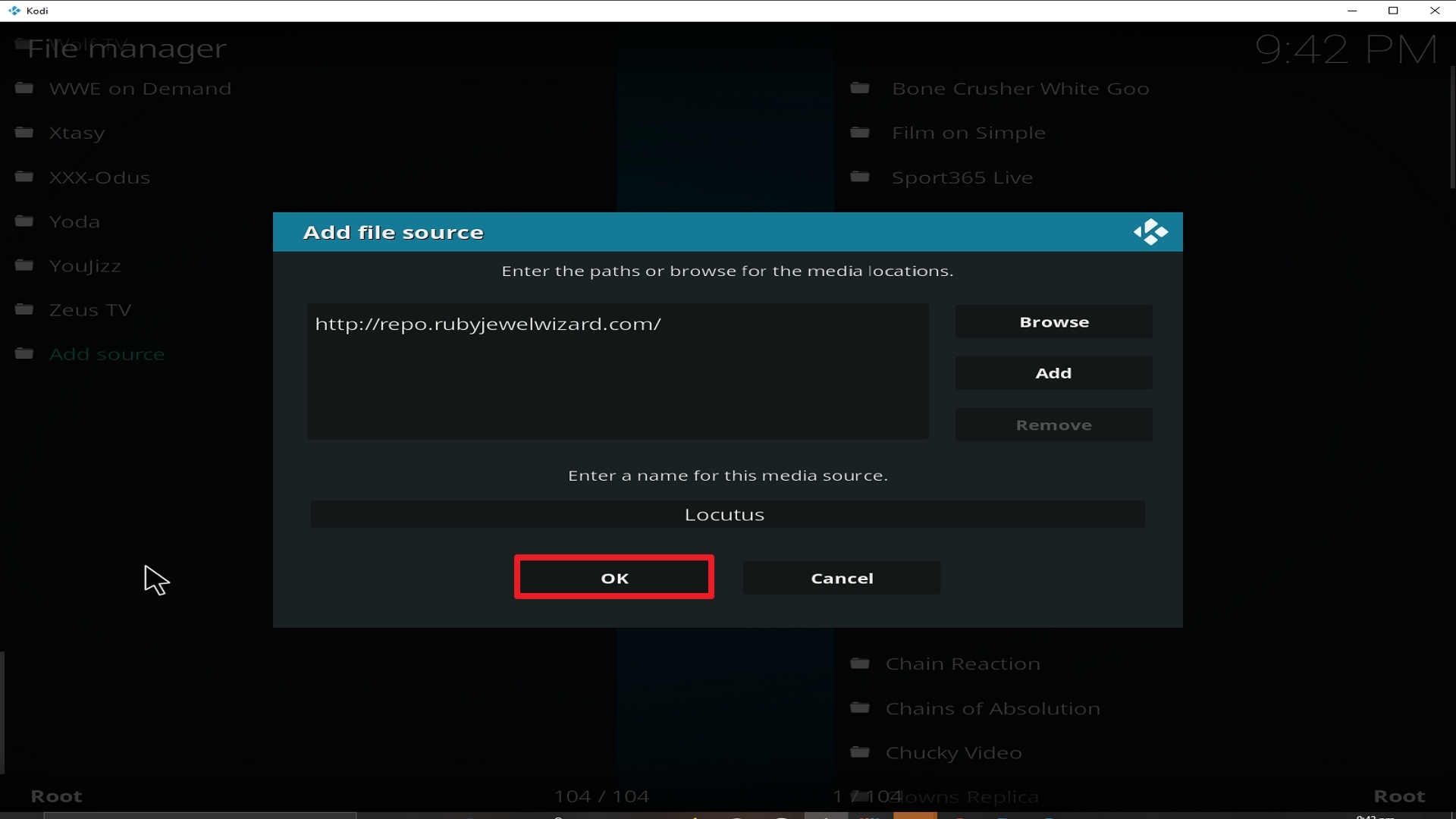 Step 14 Installing Locutus addon on Kodi