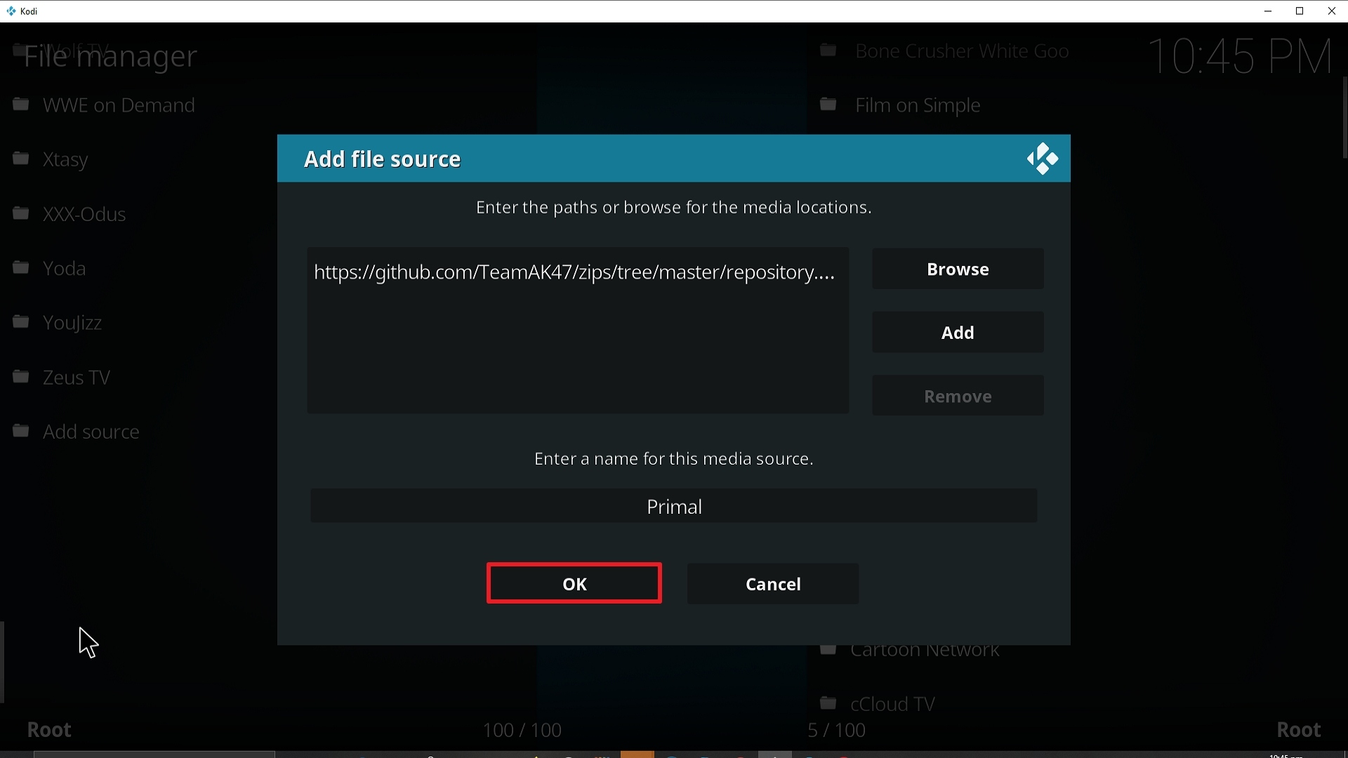 Step 14 Installing Primal addon on Kodi