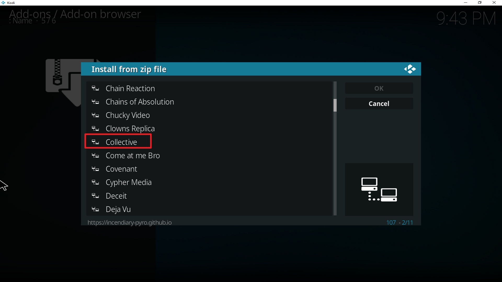 Step 17 Installing Collective addon on Kodi