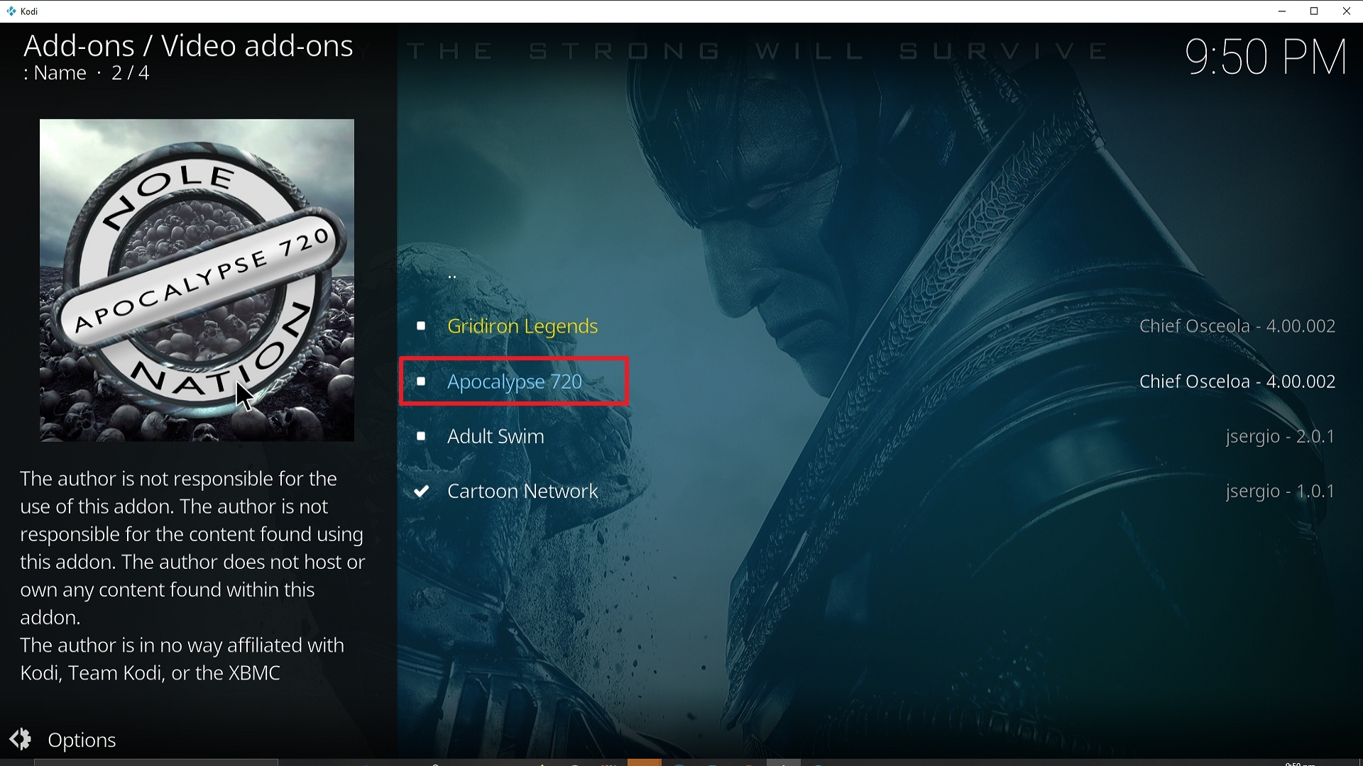 Step 22 Installing Apocalypse 720 addon on Kodi