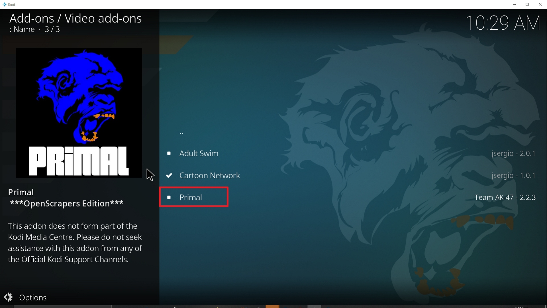 Step 22 Installing Primal addon on Kodi