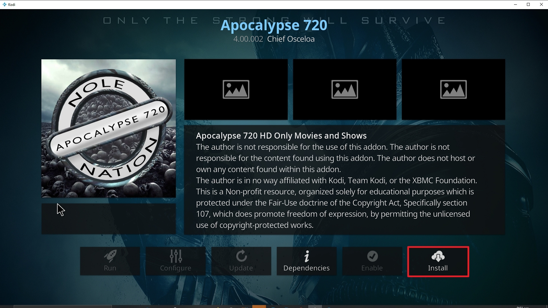 Step 23 Installing Apocalypse 720 addon on Kodi