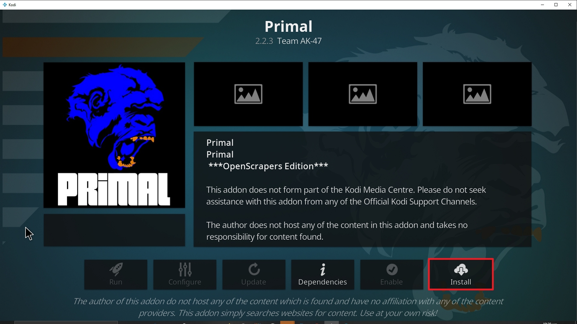 Step 23 Installing Primal addon on Kodi
