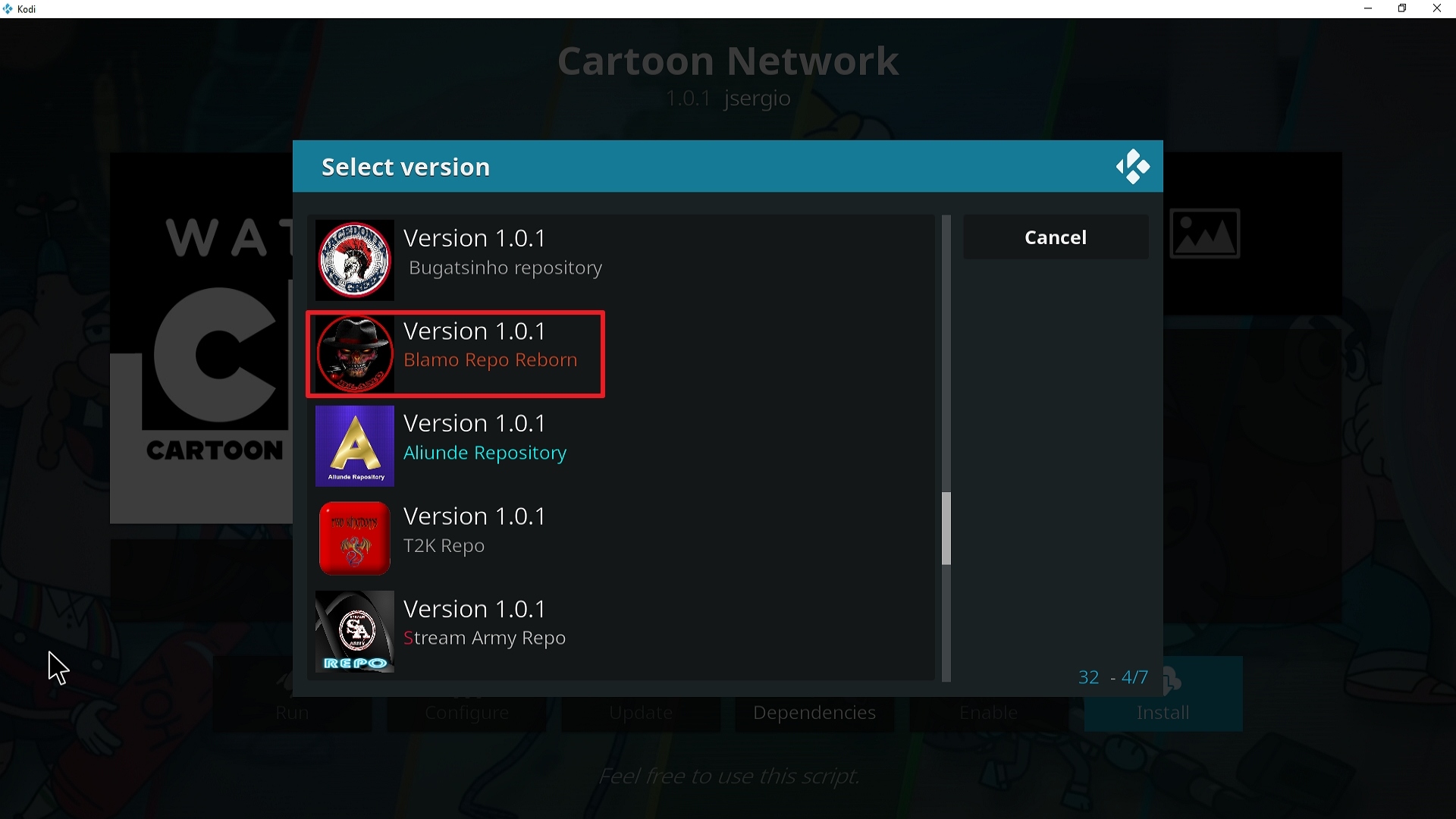 Step 24 Installing Cartoon Network addon on Kodi