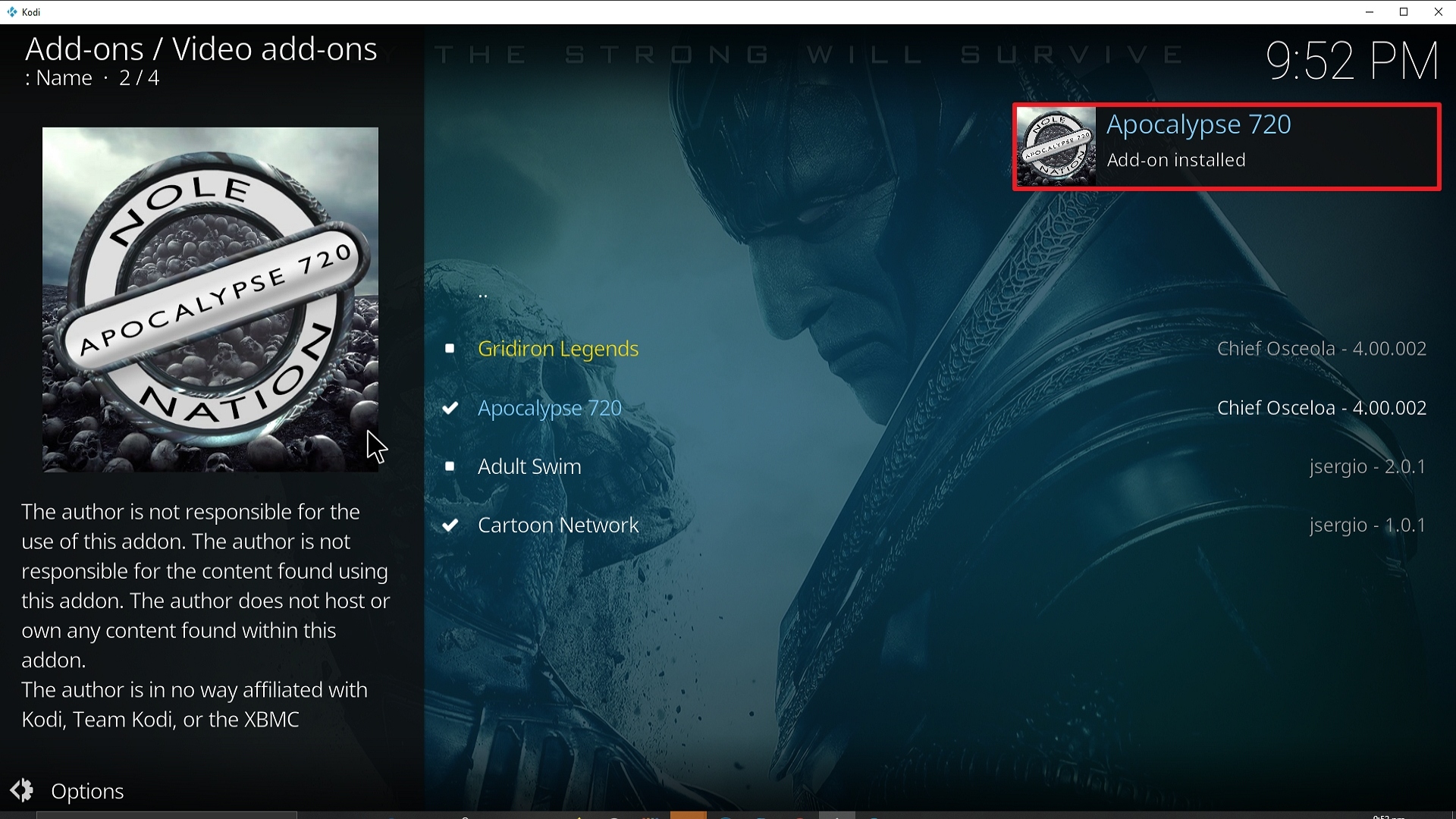 Step 25 Installing Apocalypse 720 addon on Kodi