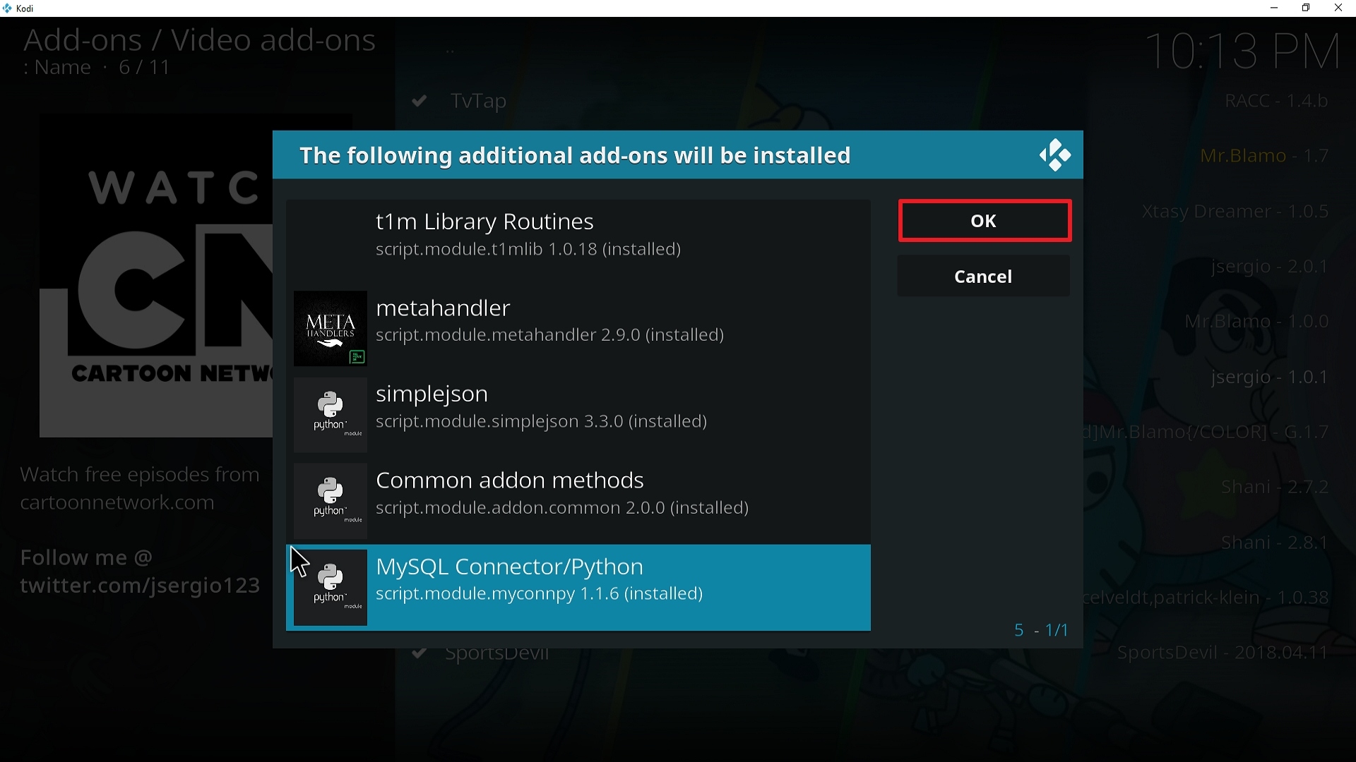 Step 25 Installing Cartoon Network addon on Kodi