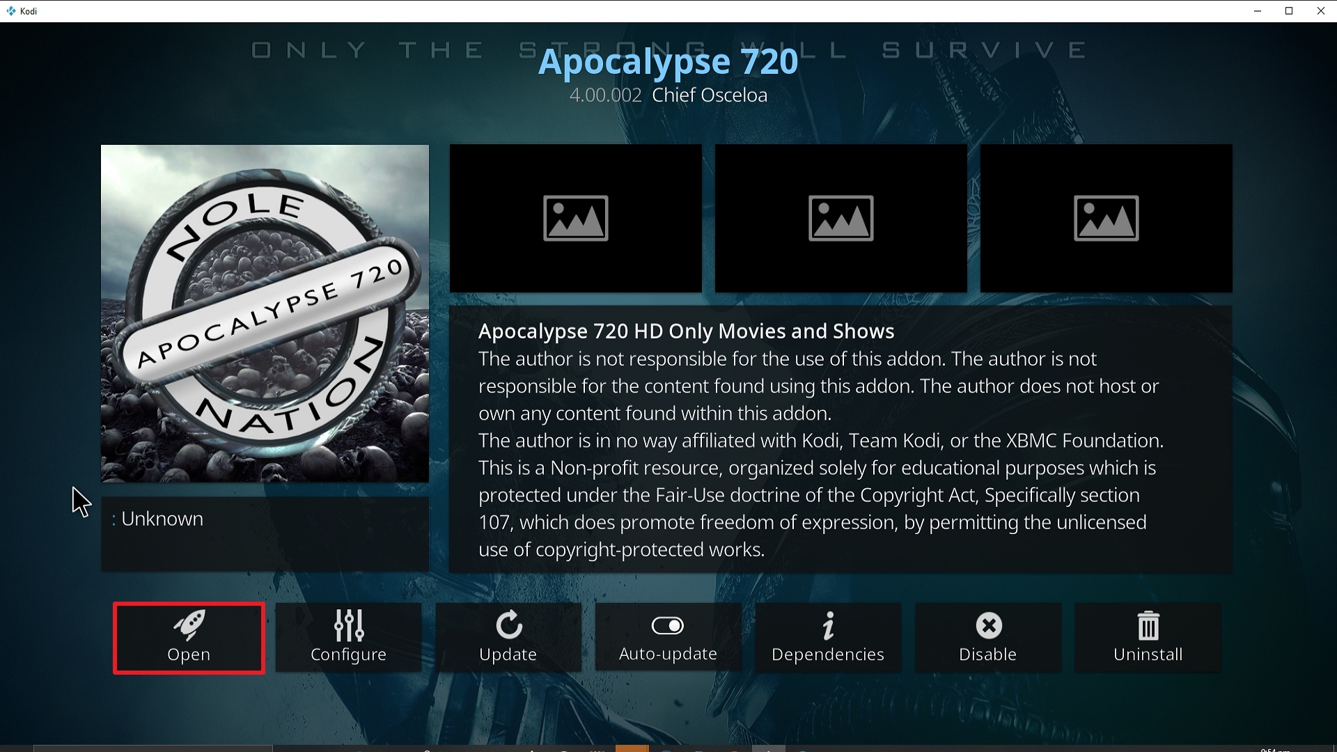 Step 26 Installing Apocalypse 720 addon on Kodi